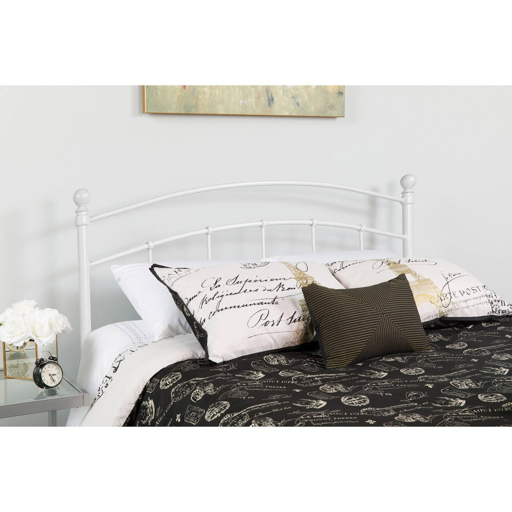 White Contemporary Open Vertical Headboard Twin Size X328
