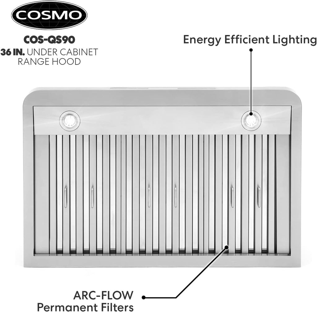 Under Cabinet Range Hood, 500 CFM, 36 in., Stainless Steel W266243