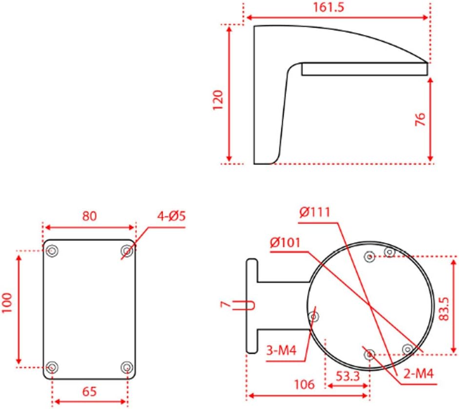 Indoor Wall Mount Bracket for Dome Cameras M3787