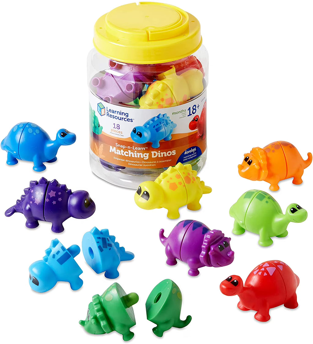 18 Pieces Snap-n-Learn Matching Dinos Toy Z2136