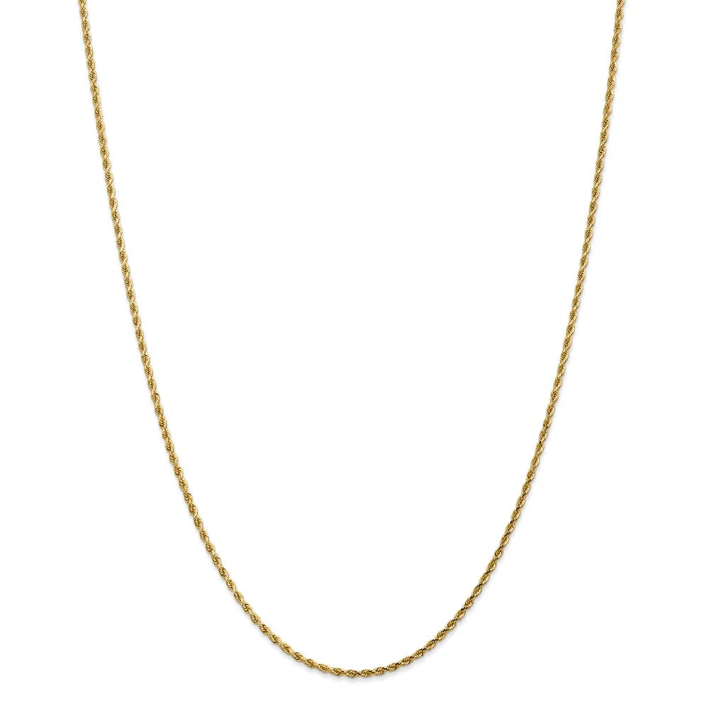 14kt Yellow Gold Diamond Cut Rope Chain with Lobster Clasp, 16 inch M119
