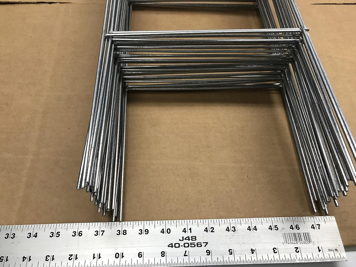 50 Double H-Frame Galvanized Metal Wire Sign Stakes, 24'' Tall 10'' Wide C754