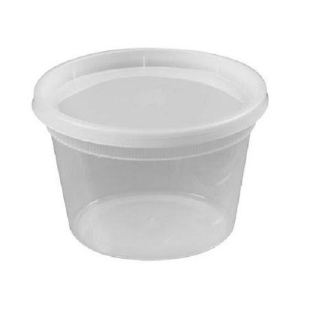 16 oz Clear Plastic Soup Containers with Flat Lid K179