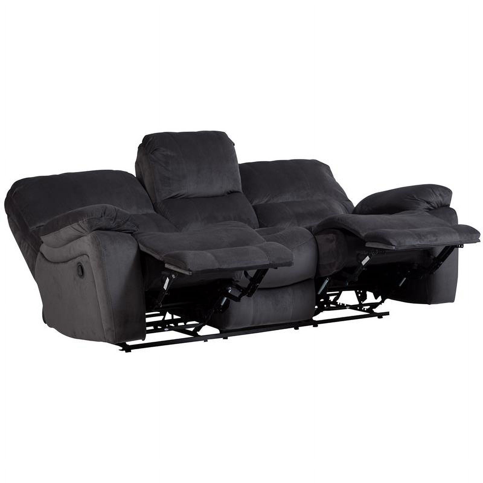 Steel Gray Plush Reclining Sofa R2171