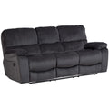 Steel Gray Plush Reclining Sofa R2171