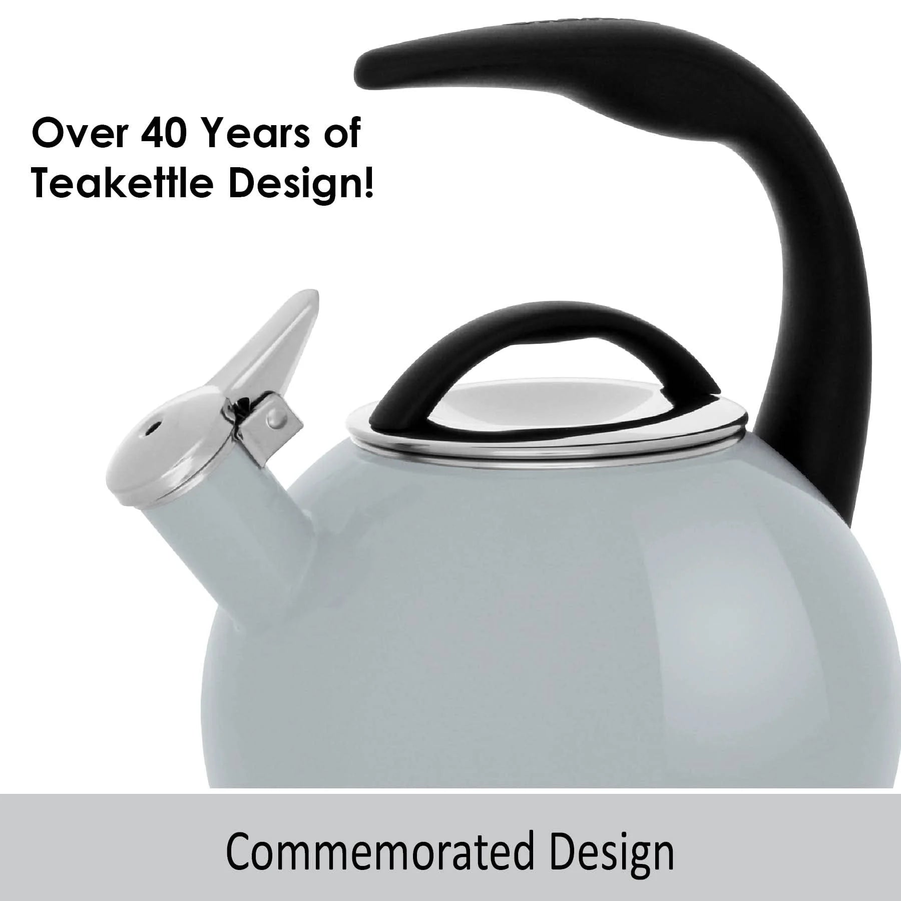 Fog Gray Enamel-On-Steel Teakettle M51464