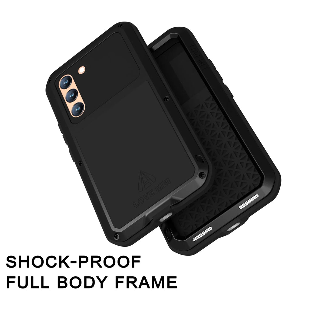 White Metal Bumper Silicone Case with Built-in Screen Protector N948