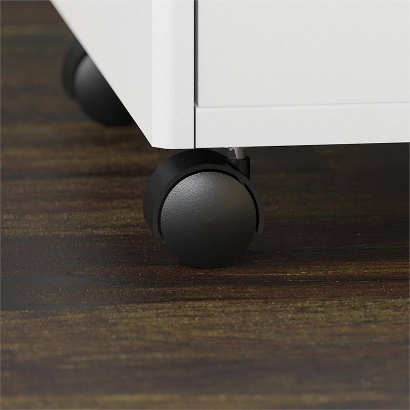 White 3 Drawer Mobile File Cabinet P50825