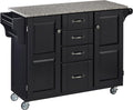 Cherry 2 Door Kitchen Cart with Granite Top F59094