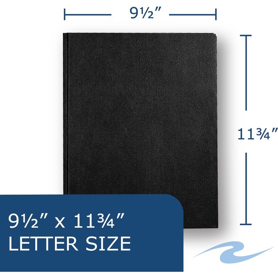 Black Embossed 2-Pocket Folders with Prongs, 25/Box F505