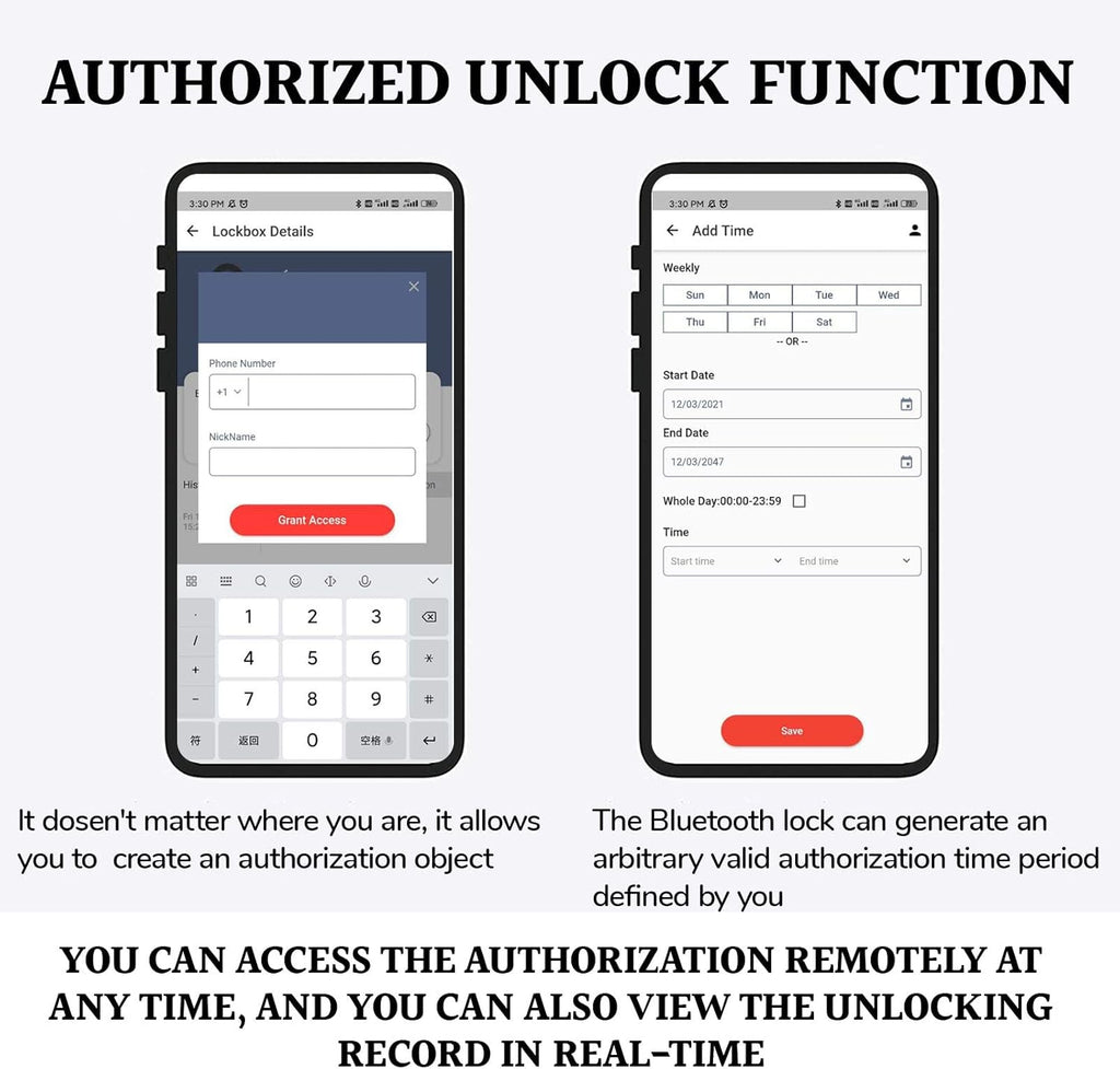 Black Bluetooth Smart Security Lock Box V3656