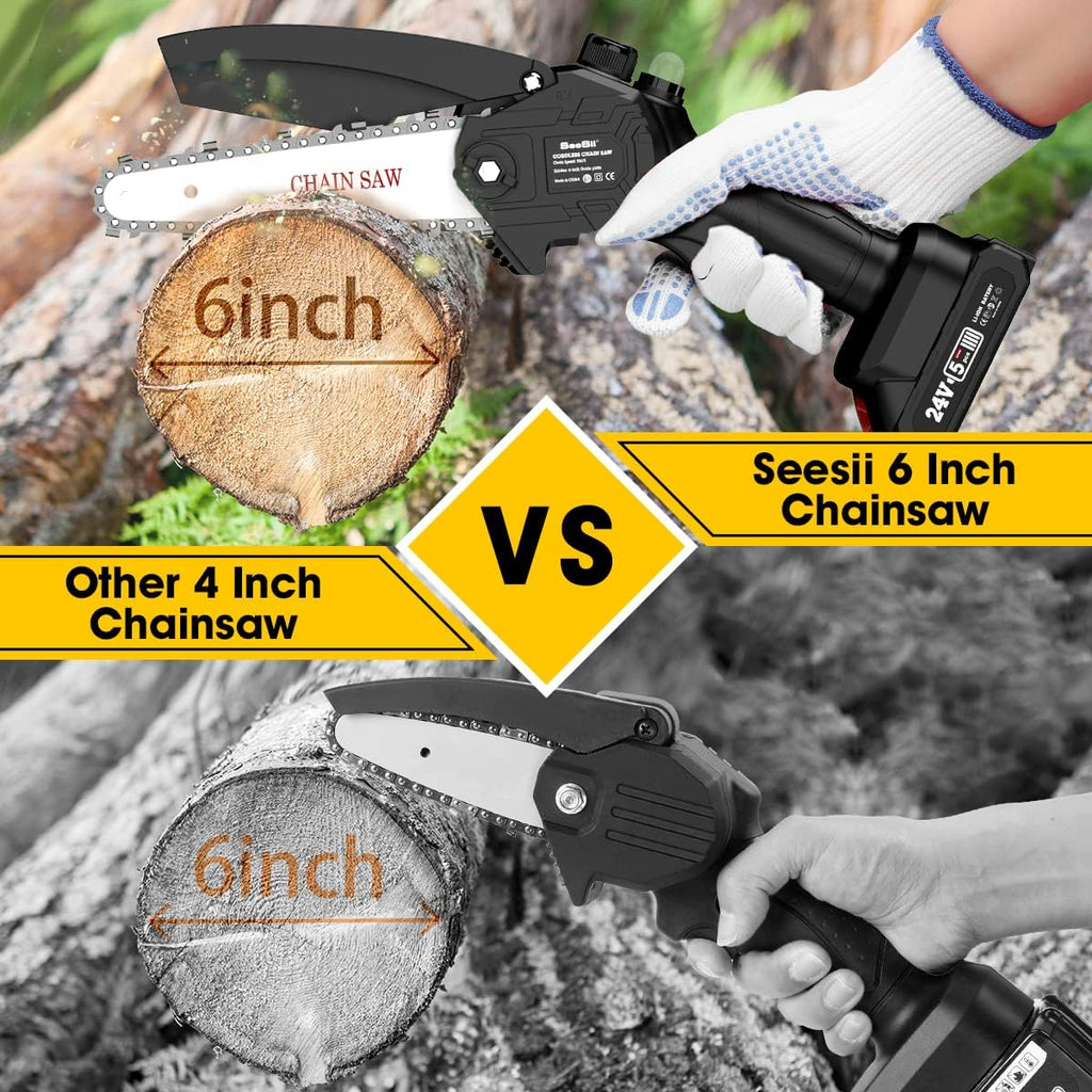 6-inch Cordless Chainsaw with 2x 2.0Ah Batteries E245579