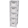 Natural Fiber 5 Drawer White Chest L19058