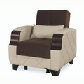 Arm Chair Dark Brown / Cream C25960
