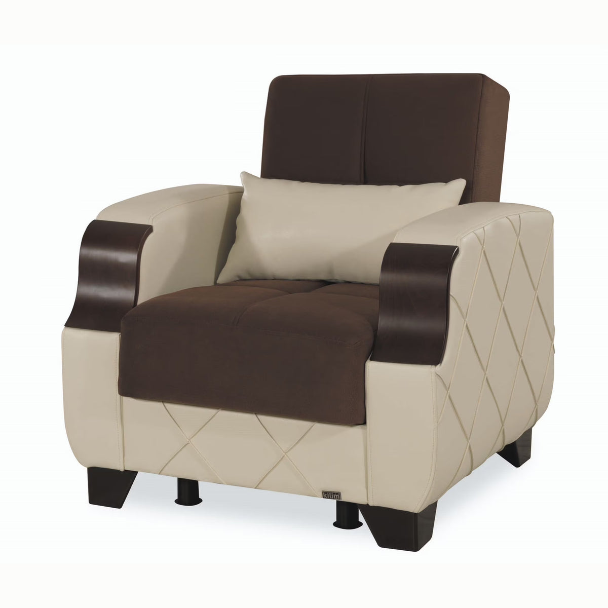 Arm Chair Dark Brown / Cream C25960
