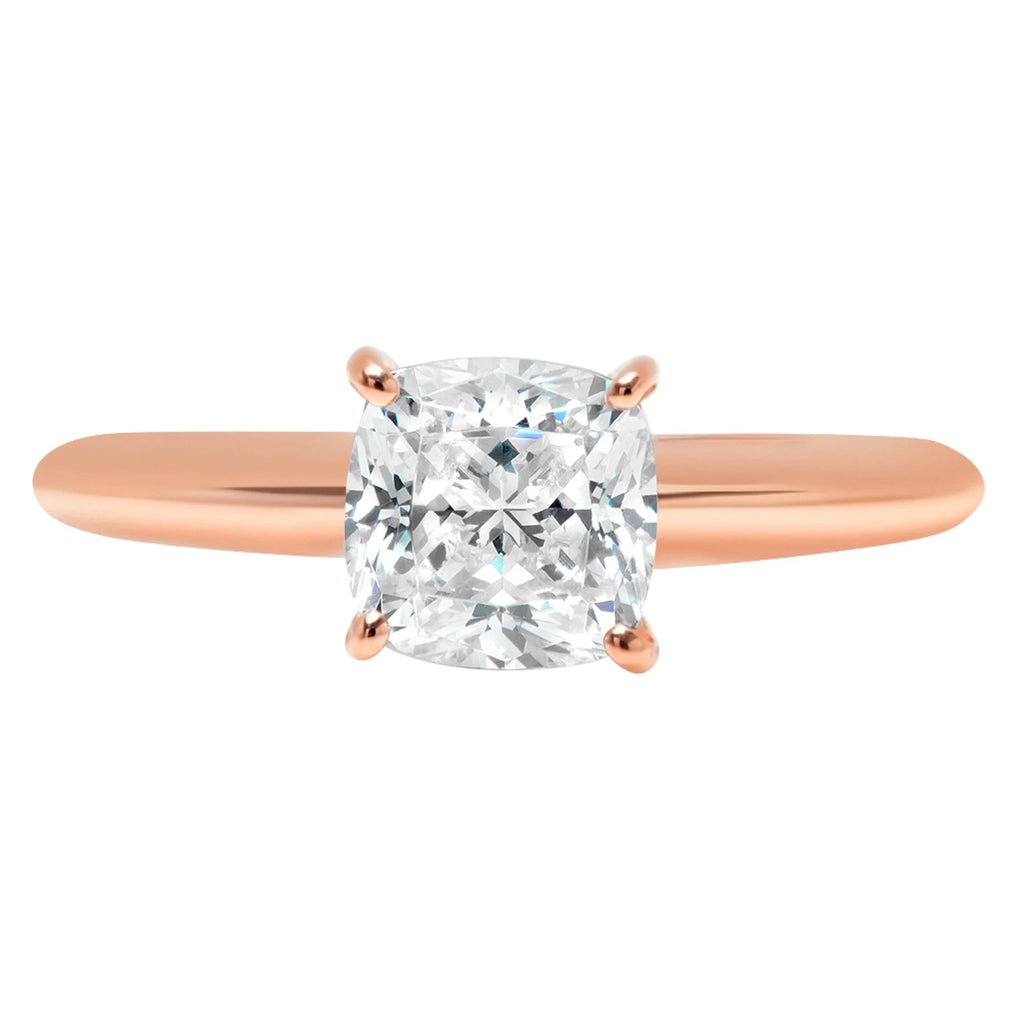 18K Rose Gold Solitaire Engagement Ring size 3.5 Z307