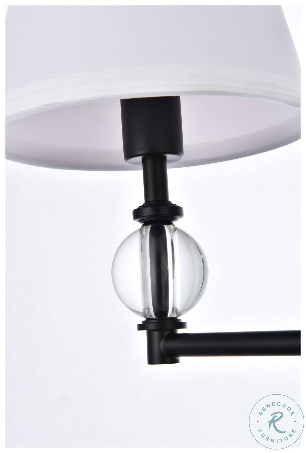 Black Bath Sconce with White Fabric Shade H216
