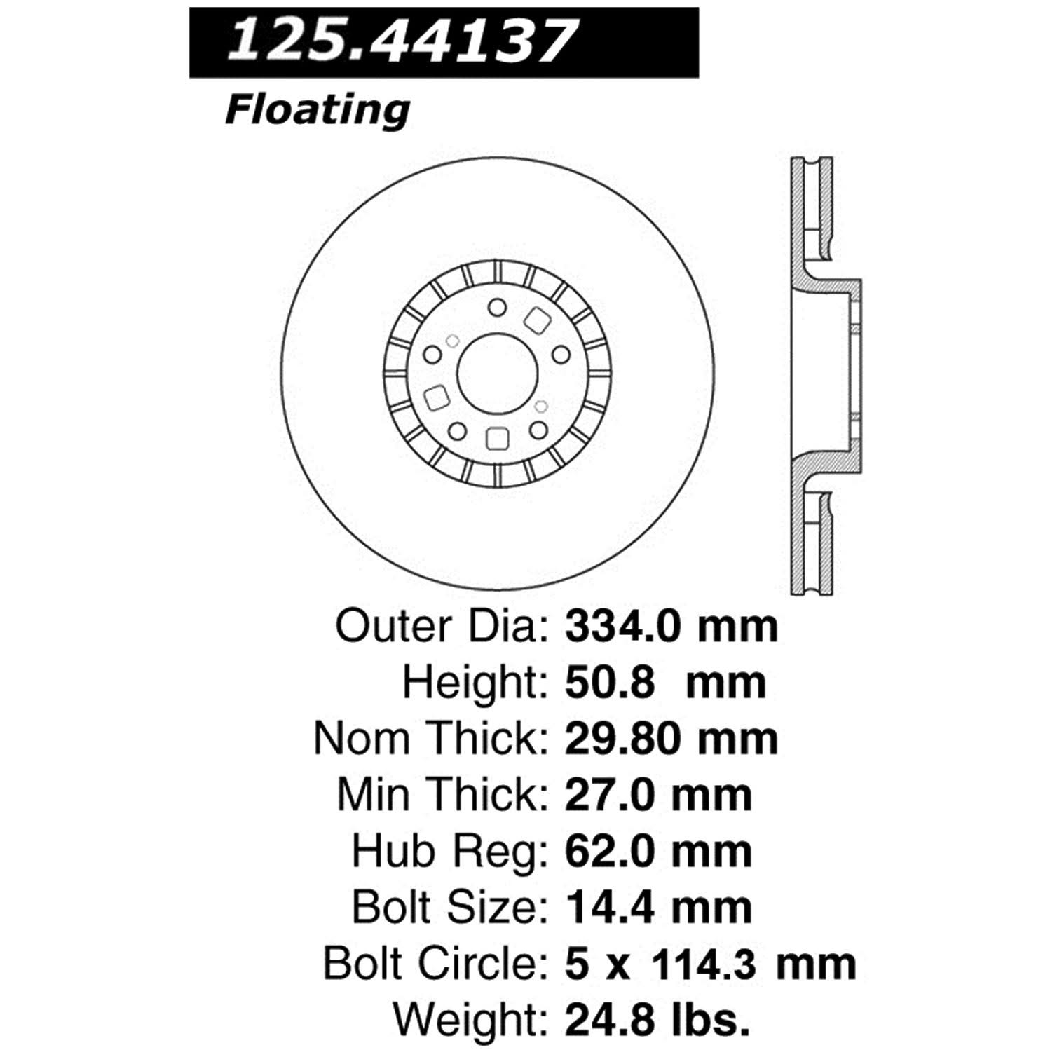 Premium High Carbon Alloy Brake Rotor Y34720
