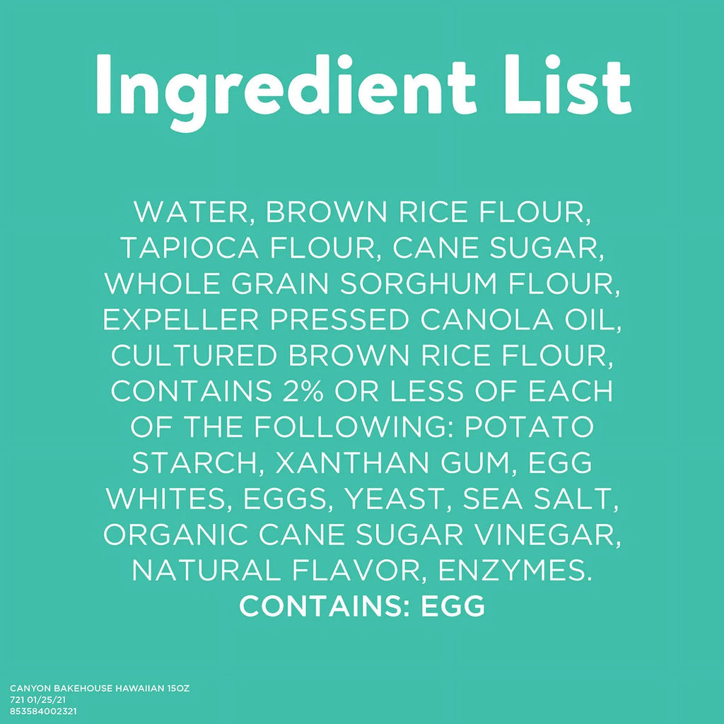 Hawaiian Sweet Bread Without Gluten M1574
