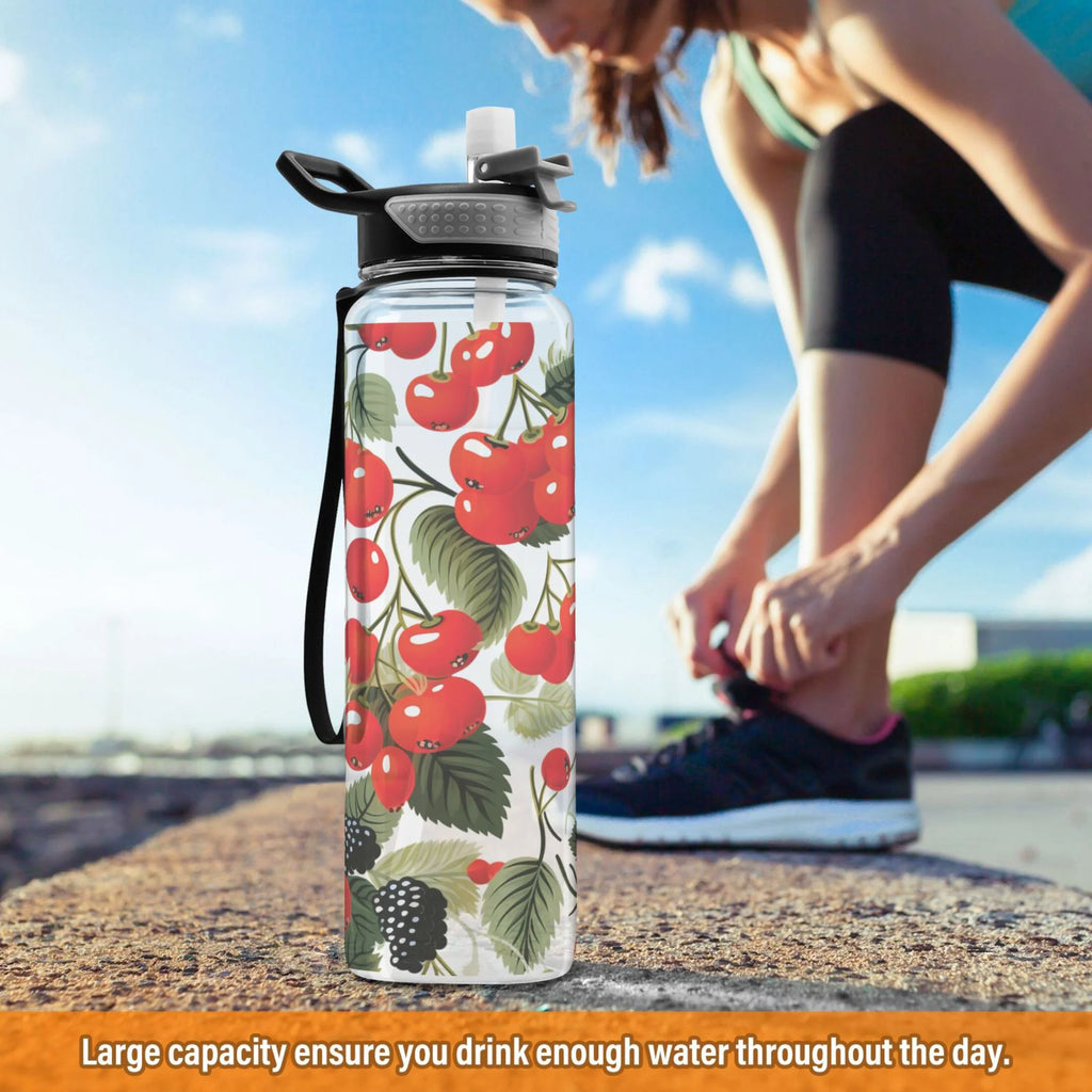 Cherry Fruits with Leaves 32oz Tritan Leakproof Sports Bottle F3598