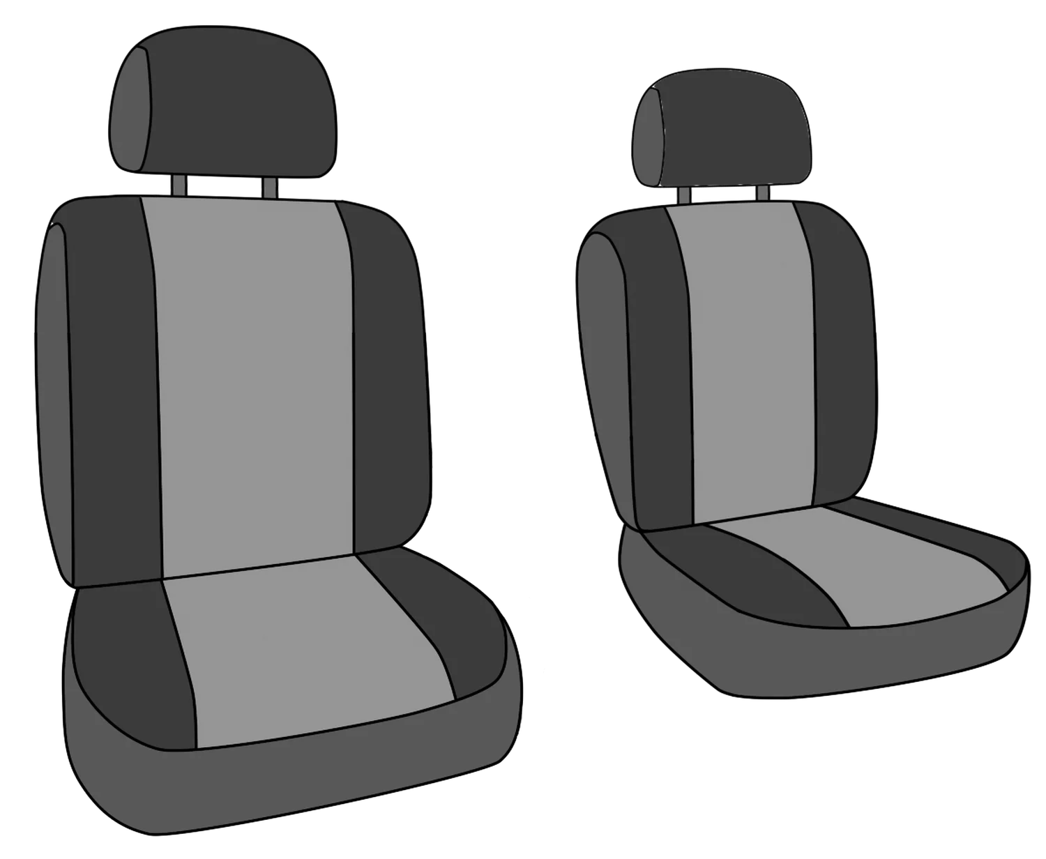 Charcoal Tweed Front Bucket Seat Covers B1303
