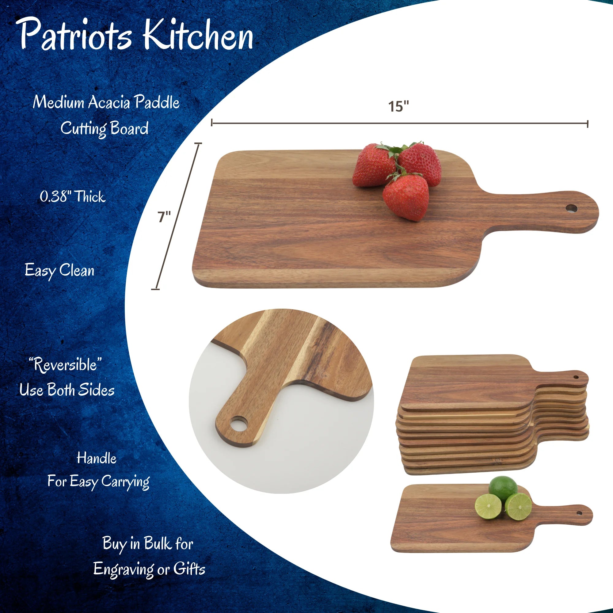 Acacia Paddle Shaped Cutting Board, 4 Pcs A380