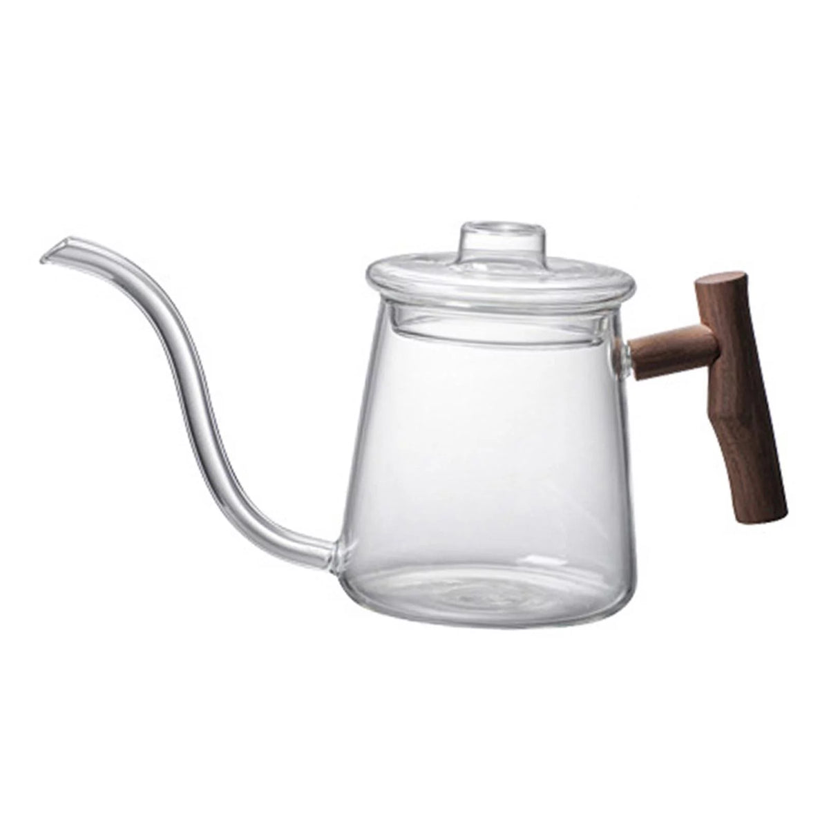 High Borosilicate Glass Gooseneck Kettle Wooden Handle 480ML K593103