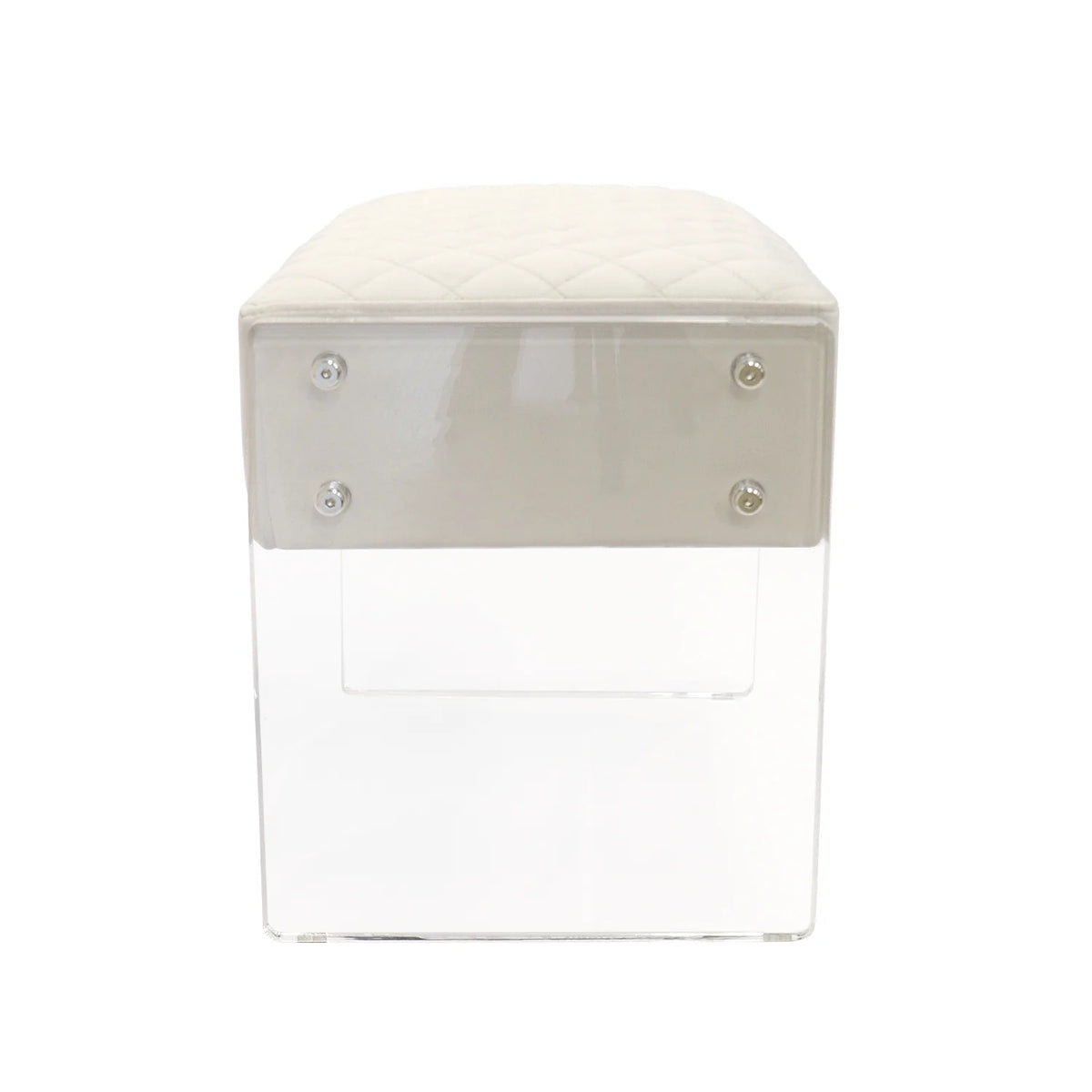 Ivory Velvet Stool J534