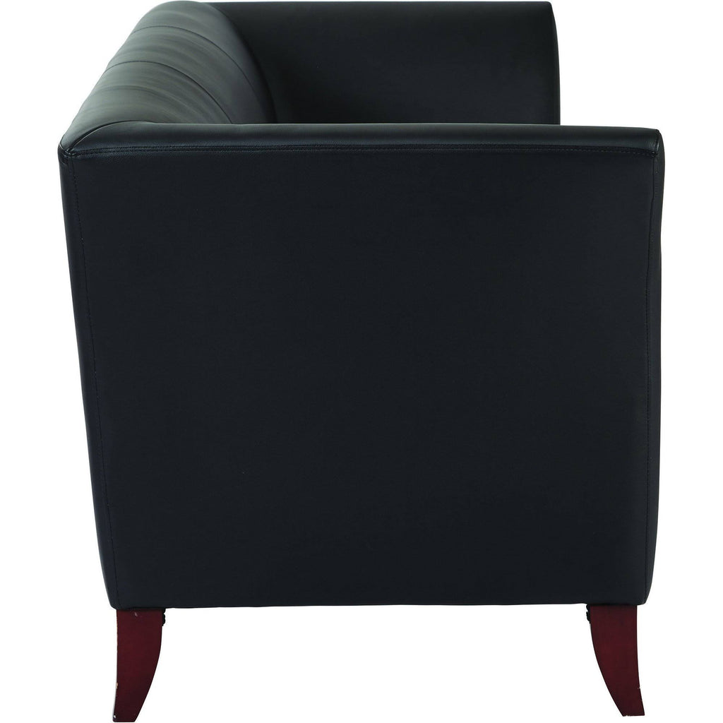 Black Faux Leather Sofa L548