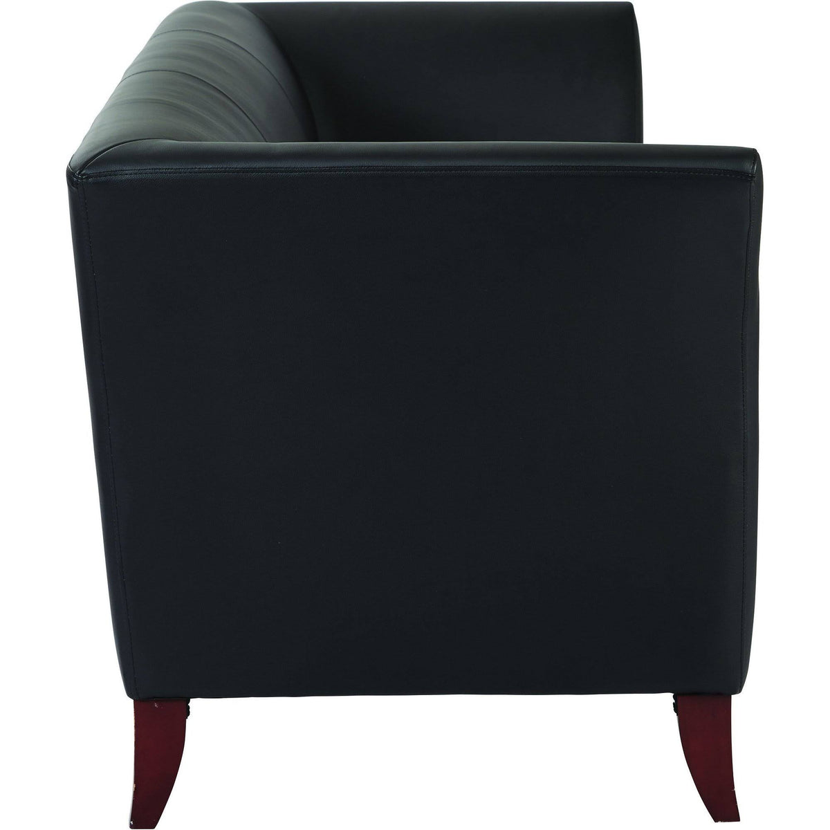 Black Faux Leather Sofa L548