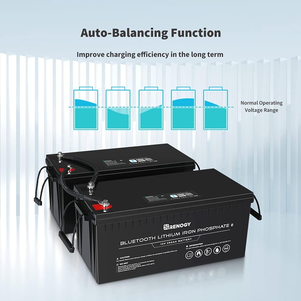 12V 200Ah LiFePO4 Deep Cycle Lithium Battery with Bluetooth K332