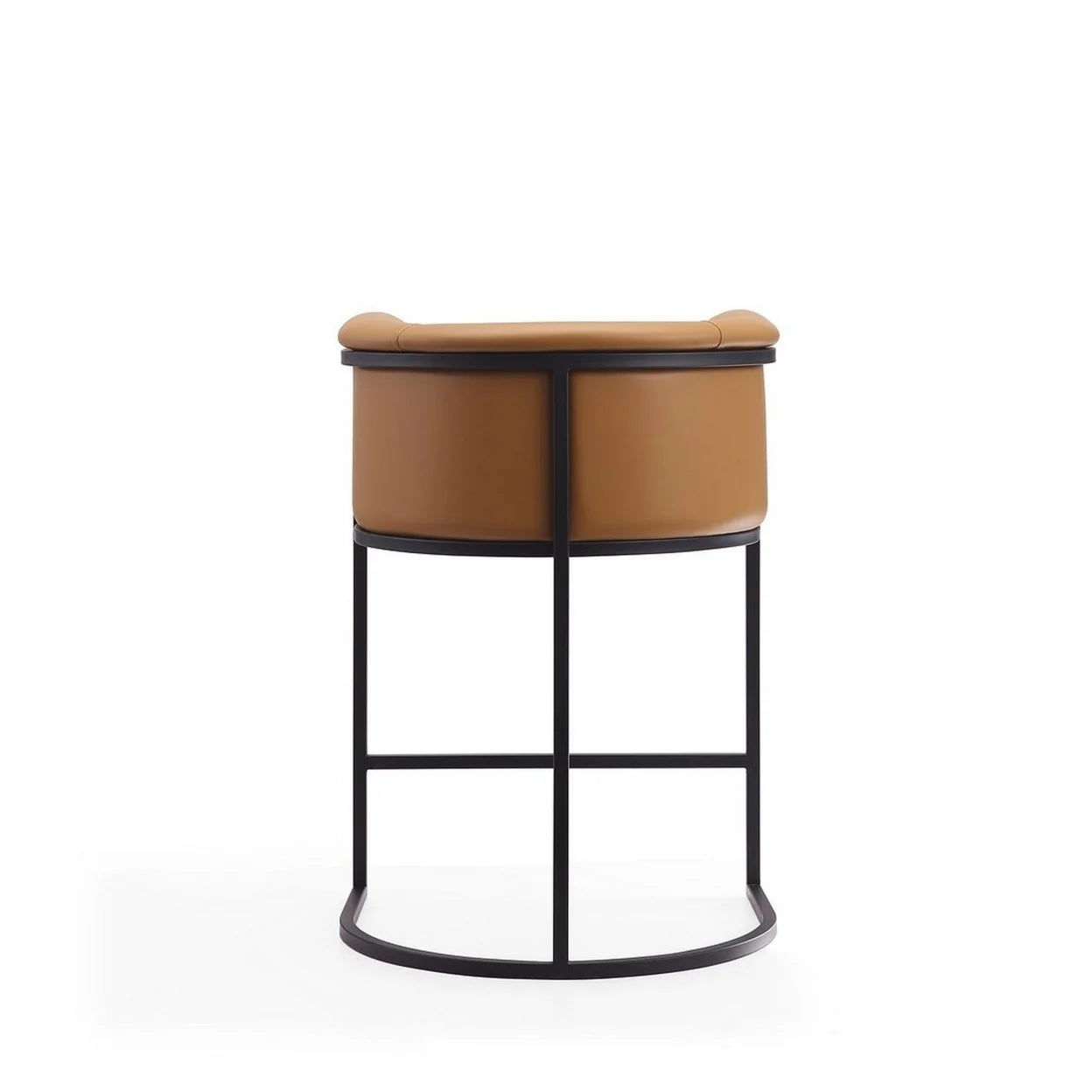 Camel and Black Metal Counter Height Bar Stool Set of 2 Y826