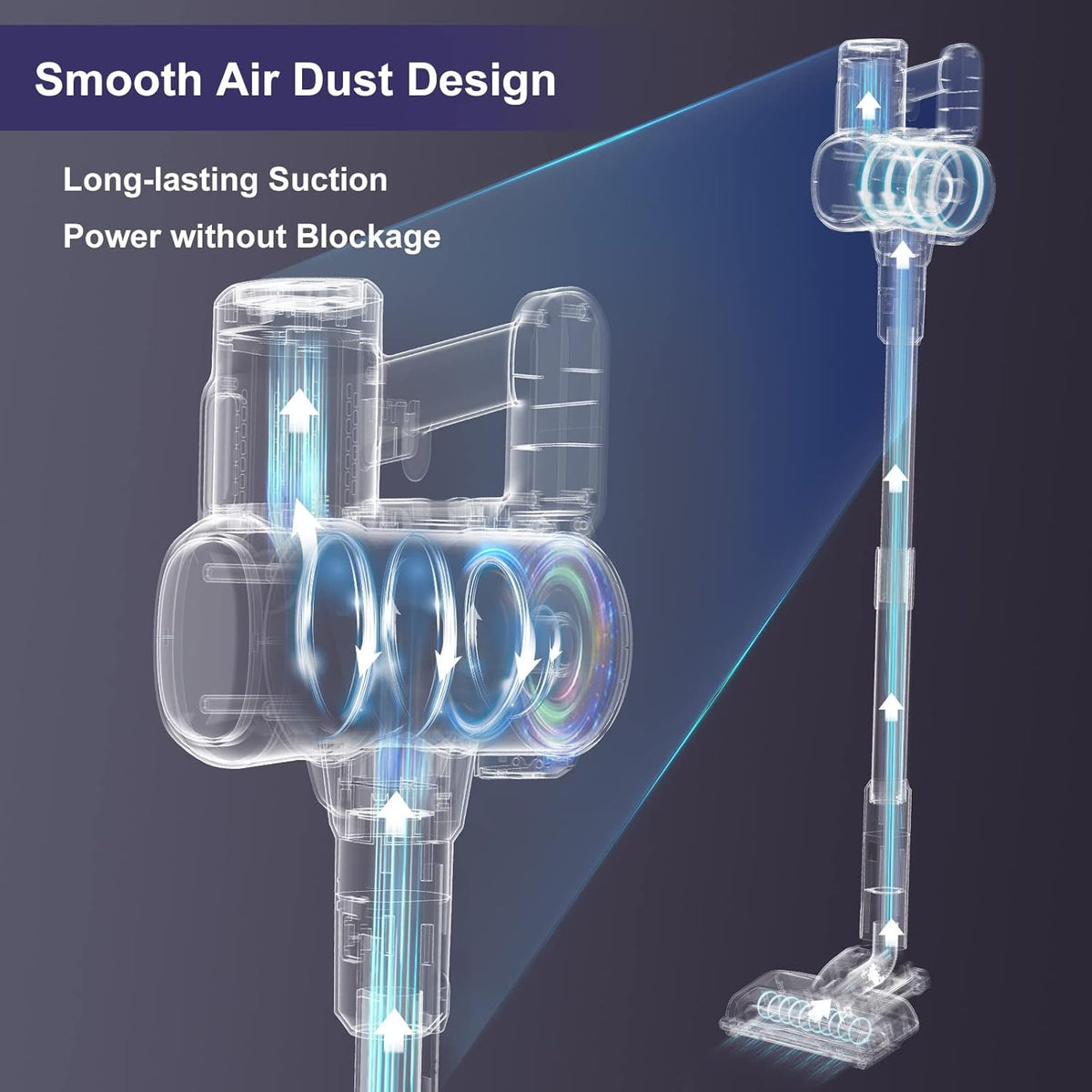 Cordless Stick Vacuum with 25Kpa Suction, 50min Runtime, Detachable Battery O91998