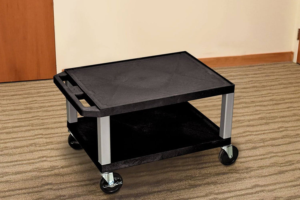 Black 2 Shelf AV Cart P945464