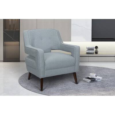 Light Blue Polyester Armchair X53677