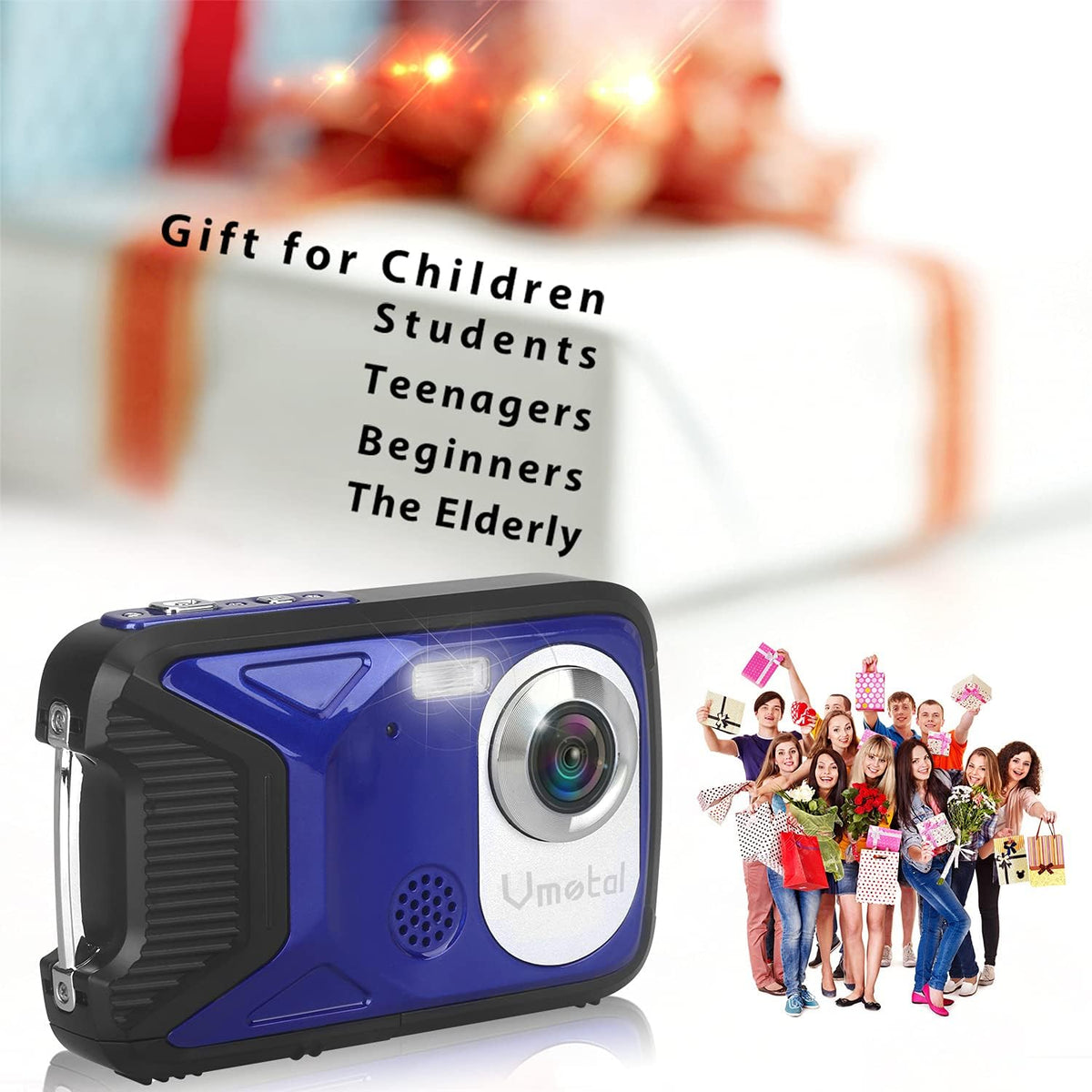 Waterproof Digital Camera Full HD 1080P 21 MP Underwater Camcorder with Rechargeable Battery (Blue-2) Pack of 2 S63264