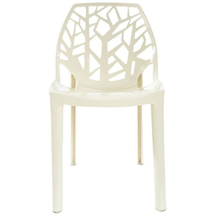 Set of 4 Polycarbonate Armless Accent Chair R3718
