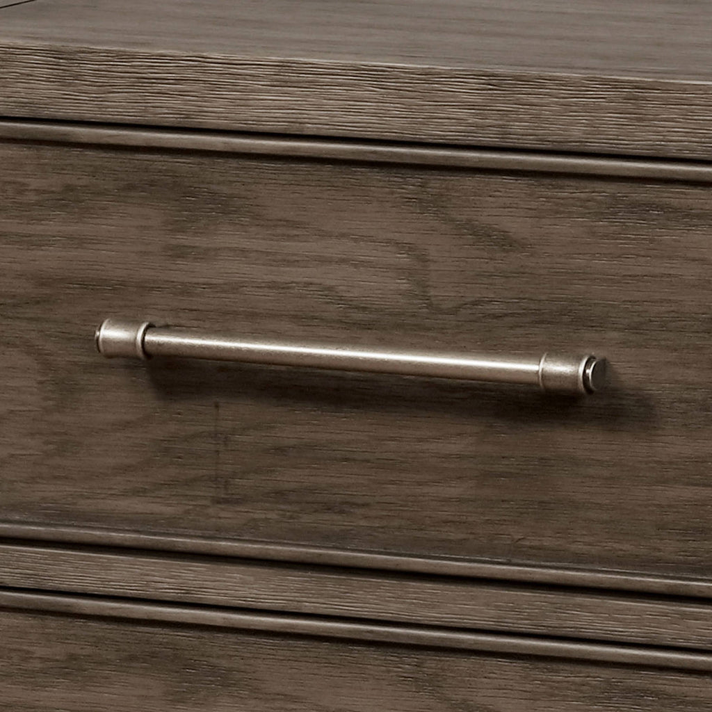 Grey Solid Wood 2-Drawer Nightstand Y738