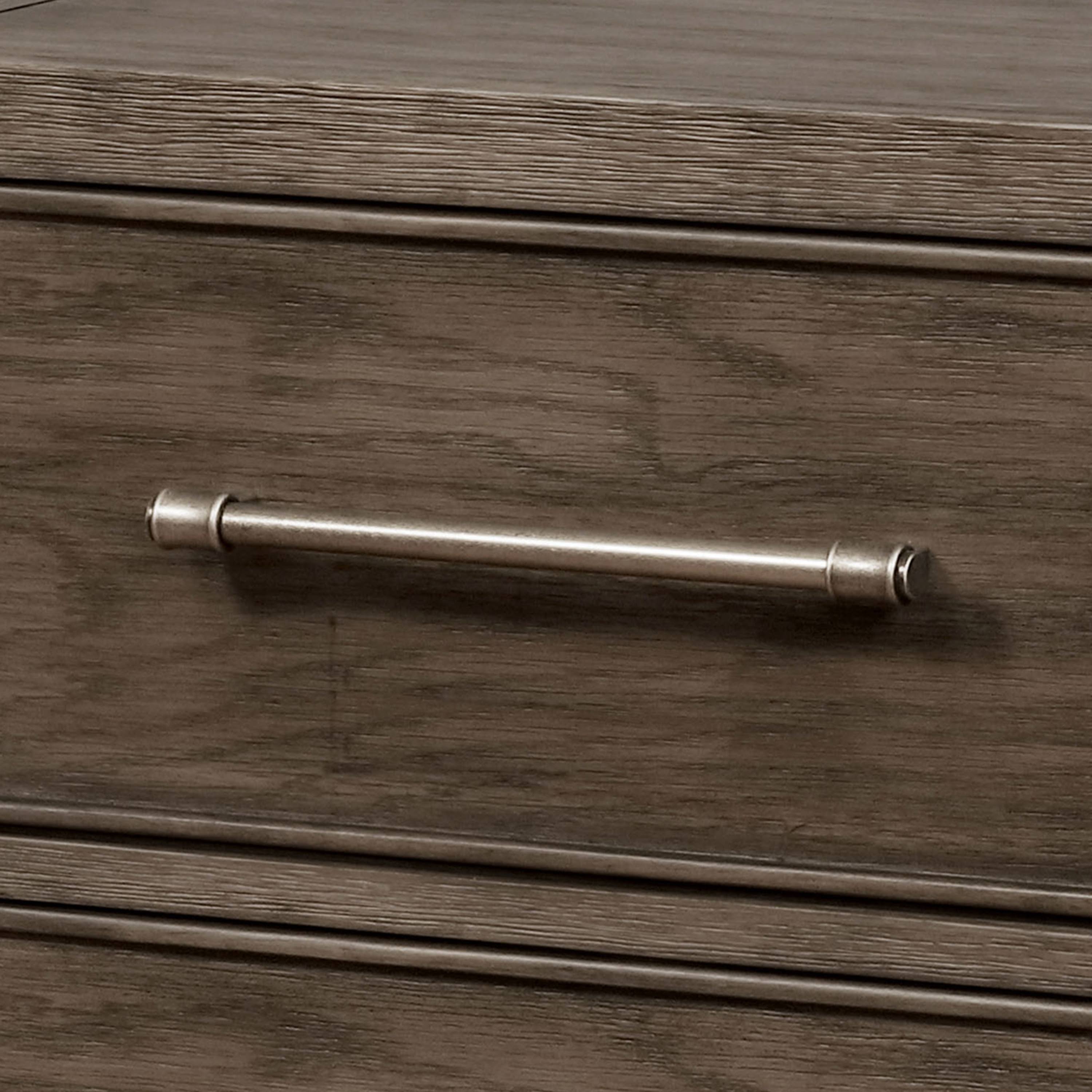 Grey Solid Wood 2-Drawer Nightstand Y738