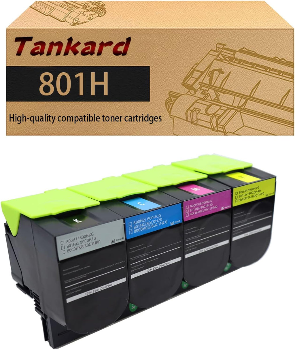 Toner Cartridge Replacement for Lexmark CX410 C410de CX510de (4 Pack) V8468