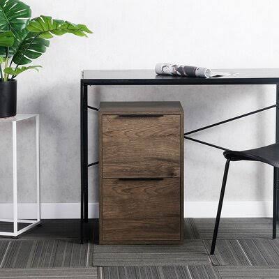 2-Drawer Vertical Filing Cabinet Distressed Gray O332