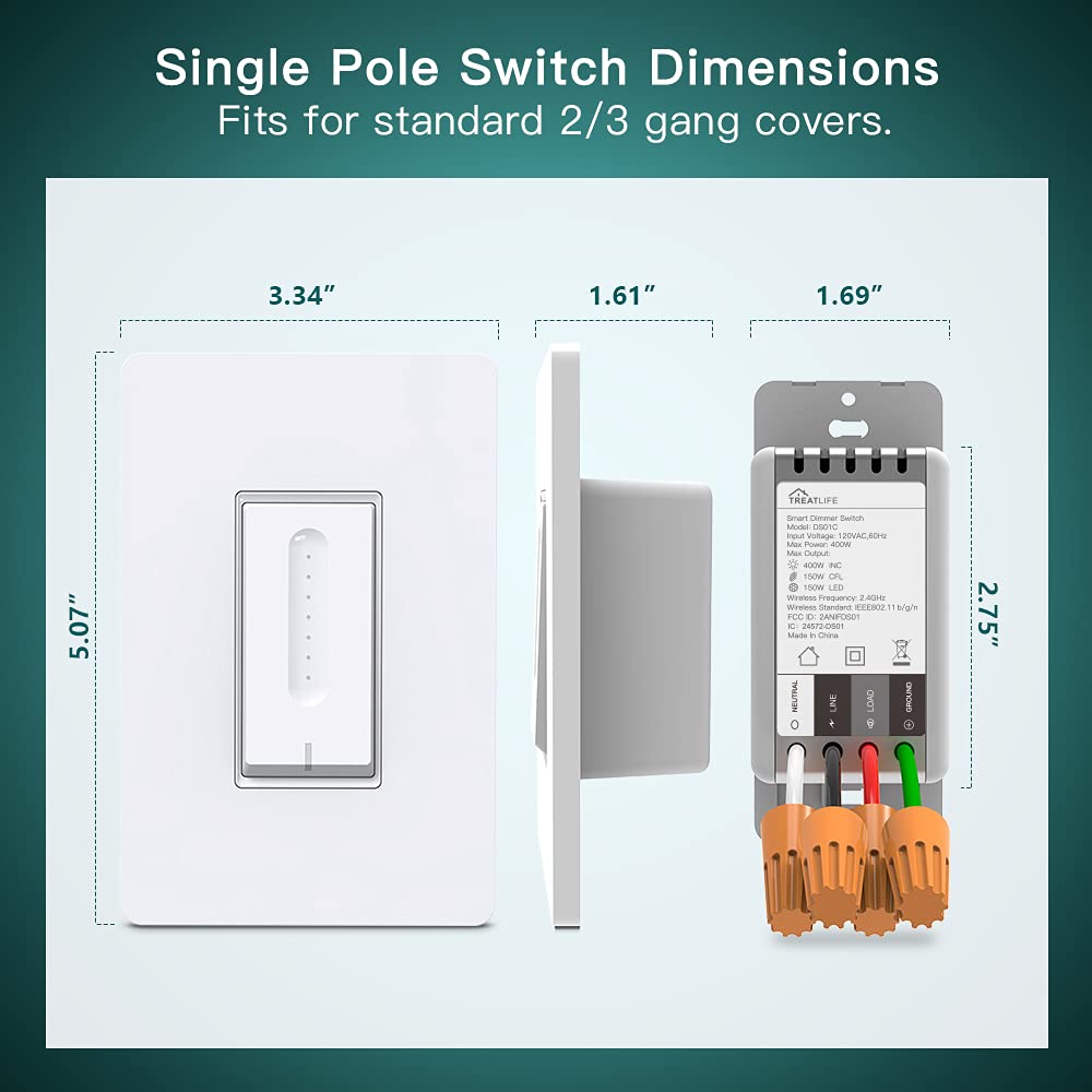 Smart Dimmer Switch 4 Pack, WiFi Light Switch, Single-Pole N734935