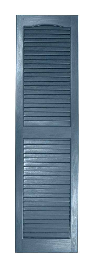 Indigo Blue Louvered Vinyl Exterior Shutters 2-Pack E362