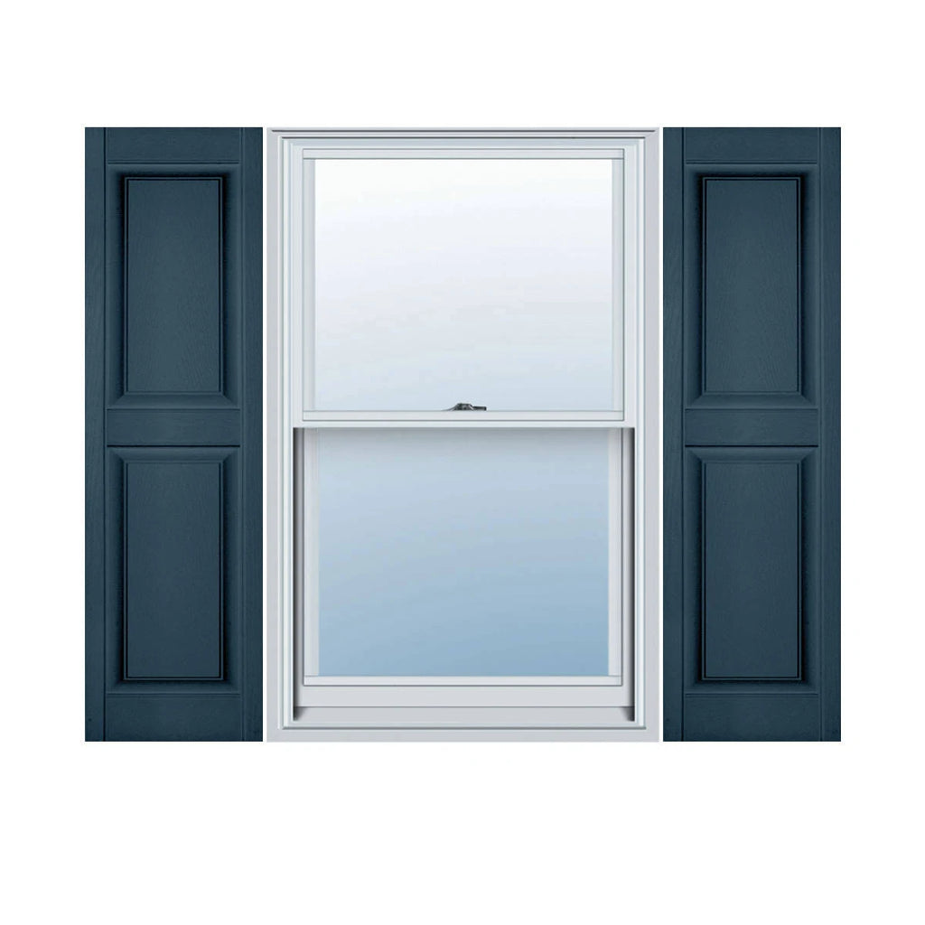 Classic Blue Raised Panel Vinyl Shutters, Per Pair M28497