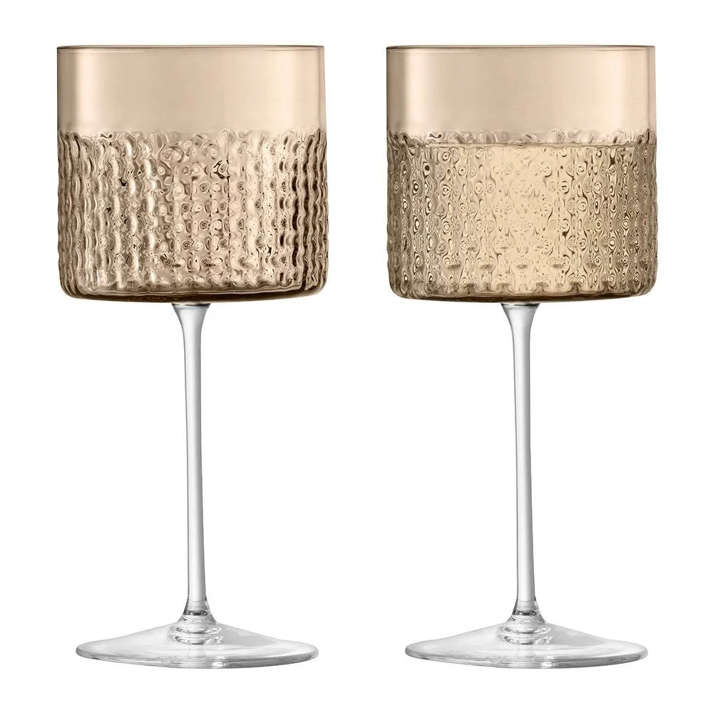 Set of 2 Taupe Wicker Wine Glass R14633