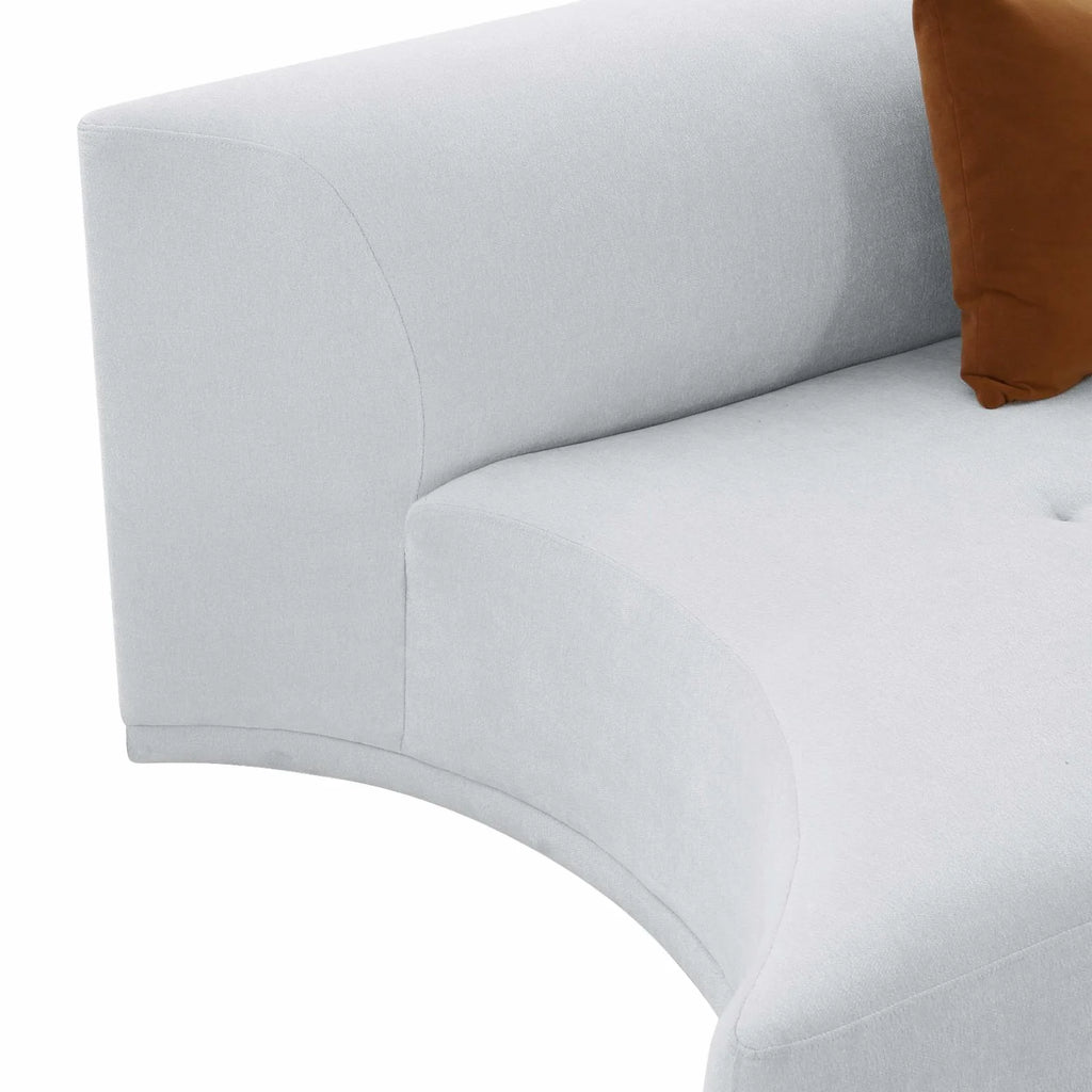 Grey Velvet Modular Armless Loveseat Y88620