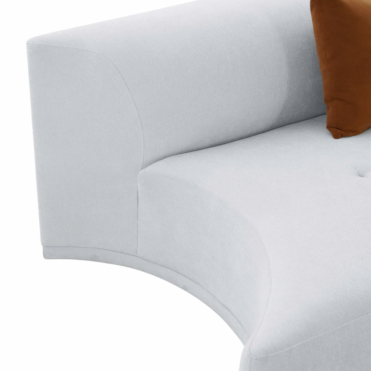 Grey Velvet Modular Armless Loveseat Y88620