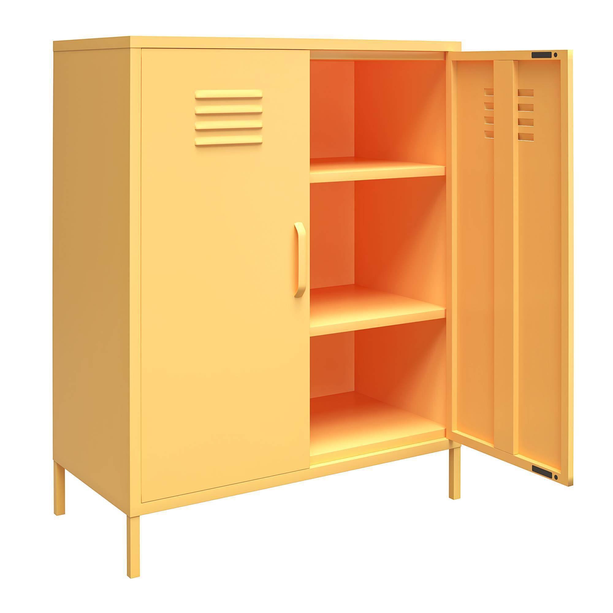 Yellow 2 Door Metal Storage Cabinet A6314