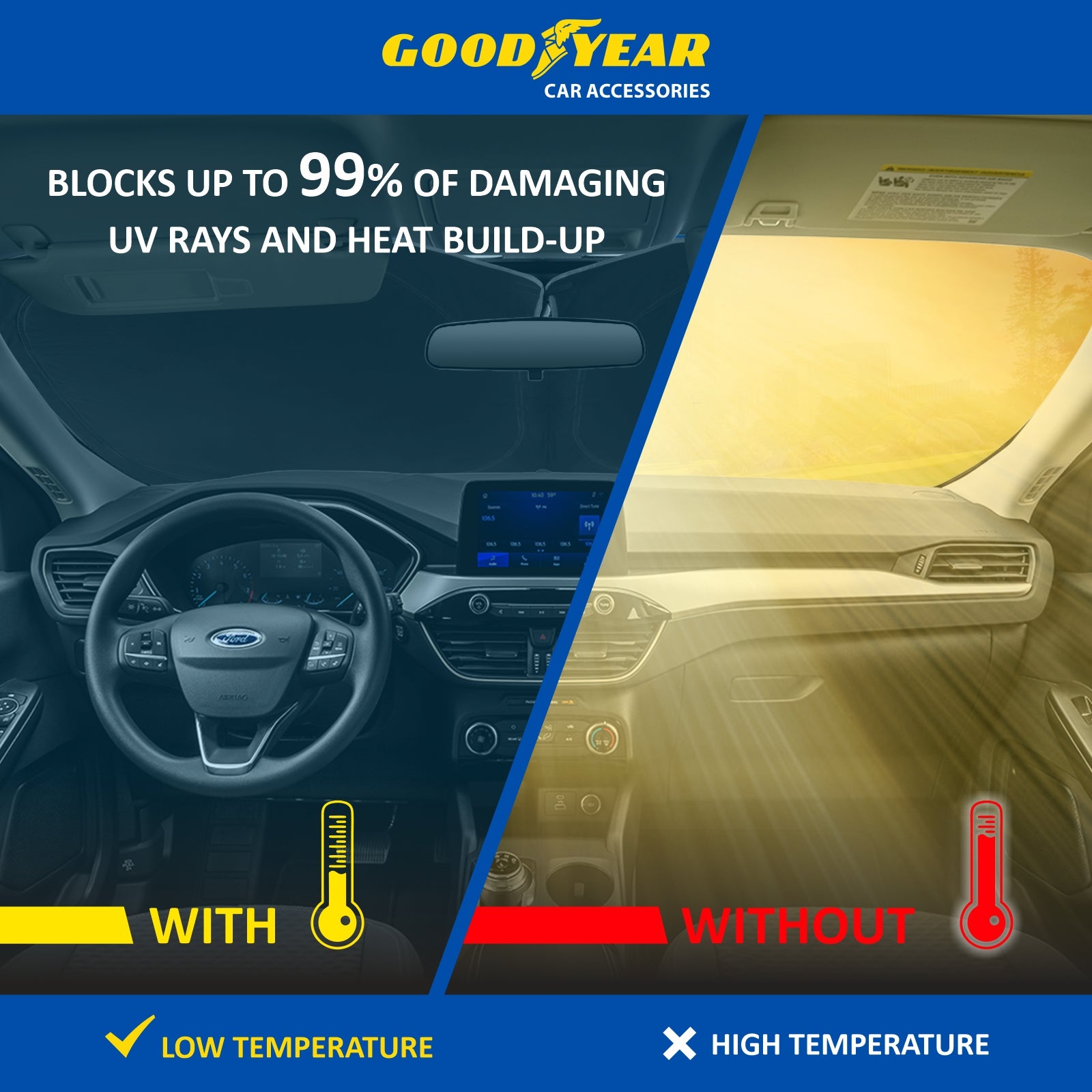 Foldable Windshield Sun Shade for Ford Escape 2020-2023 C8693