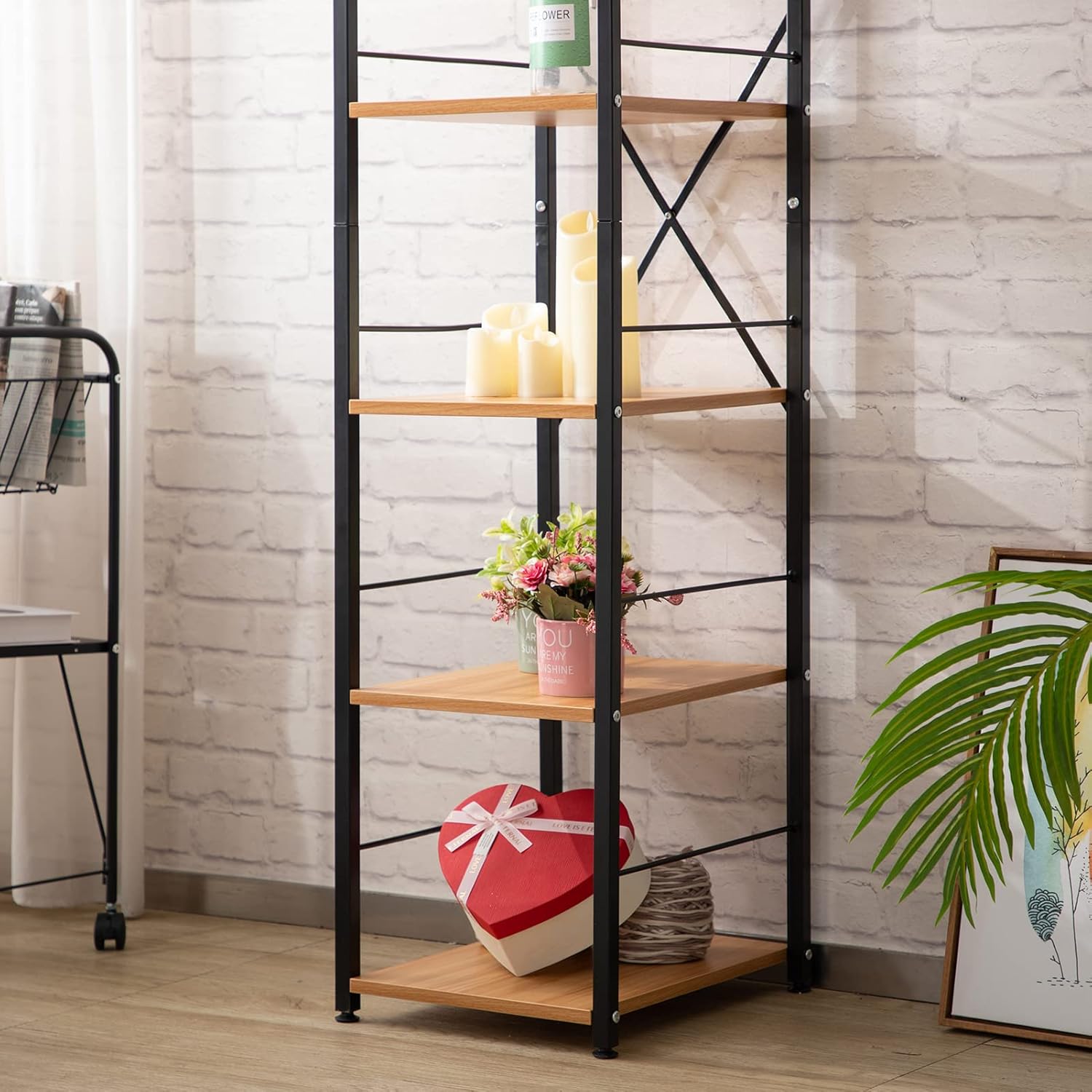 Black 7 Tier Metal Corner Storage Shelf L965